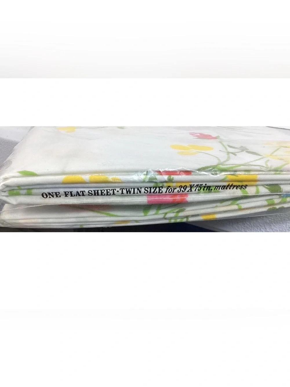 Vtg Fieldcrest Perfection Percale Fine Combed Floral Twin Flat Sheet No Iron